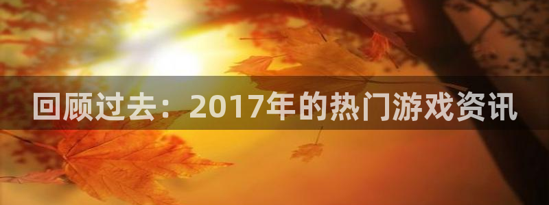 长征娱乐网址官网：回顾过去：2017年的热门游戏资讯